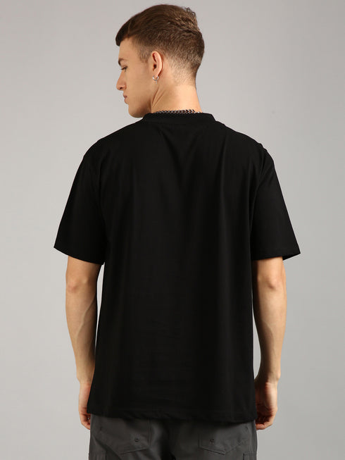 Black Printed Oversized T-Shirt